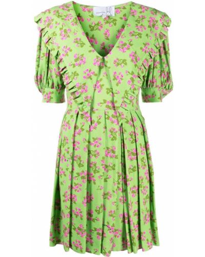 Mini vestido con escote v Natasha Zinko verde