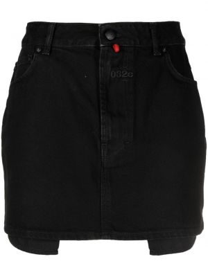 Džínsová sukňa s výšivkou 032c čierna