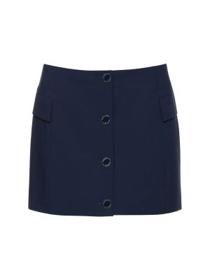 Viskózové mini sukně s knoflíky Remain modré
