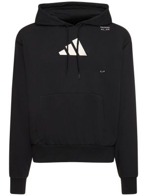 Kapučdžemperis Adidas Performance melns