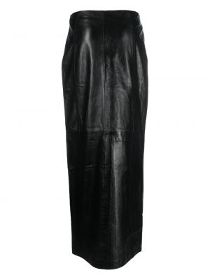 Kožená sukně Gestuz černé