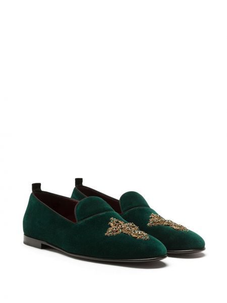 Mocasines de terciopelo‏‏‎ Dolce & Gabbana verde