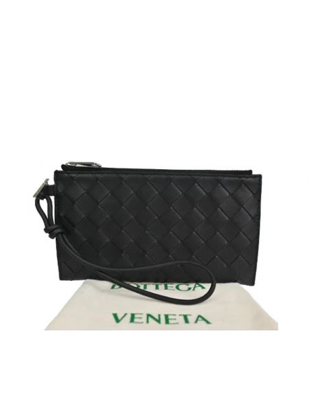 Kopertówka skórzana retro Bottega Veneta Vintage czarna