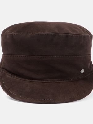 Gorra de cuero Maison Michel marrón