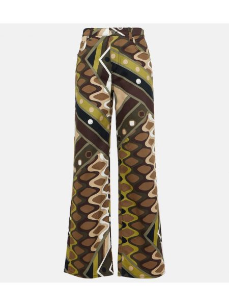 Βαμβακερό παντελόνι με σχέδιο σε φαρδιά γραμμή Pucci
