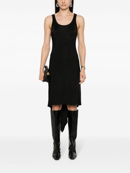 Asymetrické midi šaty Helmut Lang černé