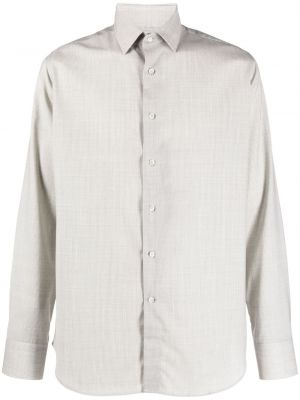 Chemise en laine à carreaux Canali gris