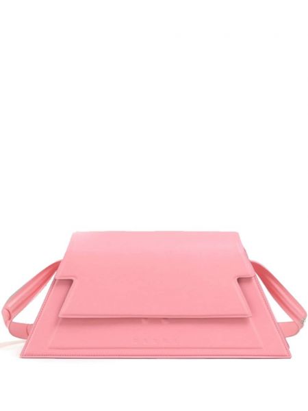 Δερμάτινη τσάντα ώμου Marni ροζ