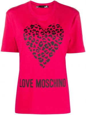 Raštuotas marškinėliai Love Moschino raudona