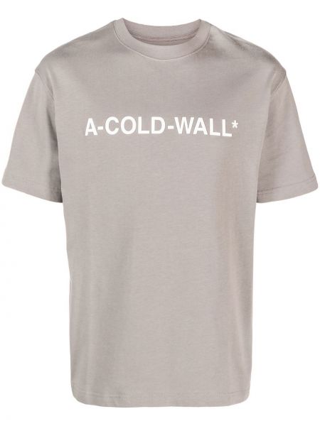 Tricou din bumbac cu imagine A-cold-wall* gri