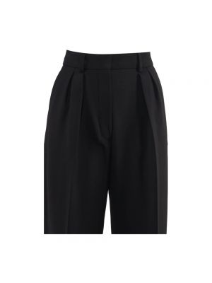 Pantalones rectos de algodón Sportmax negro