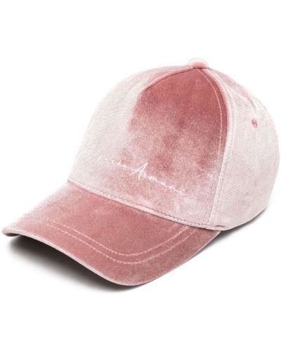 Fløyel brodert cap Ea7 Emporio Armani rosa