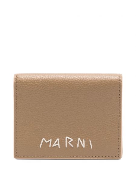 Kožená peňaženka s výšivkou Marni