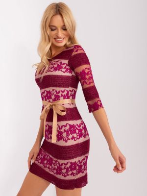 Sukienka mini koronkowa Fashionhunters fioletowa