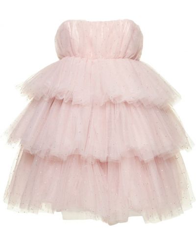 Sukienka mini tiulowa Rotate różowa