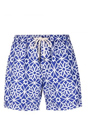 Pantaloni scurți cu imagine cu imprimeu geometric Peninsula Swimwear albastru