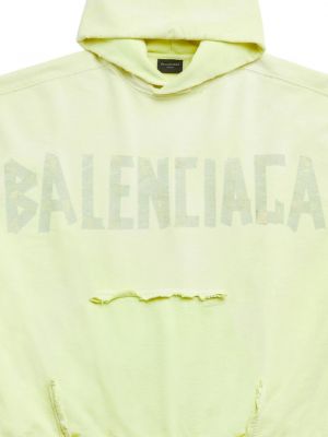 Raštuotas džemperis su gobtuvu Balenciaga geltona