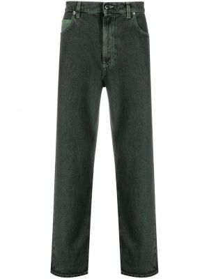 Bavlněné straight fit džíny s výšivkou Missoni zelené