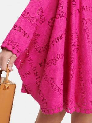 Mini robe en coton asymétrique Valentino rose