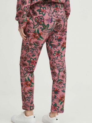 Jednobarevné sportovní kalhoty s vysokým pasem Medicine růžové