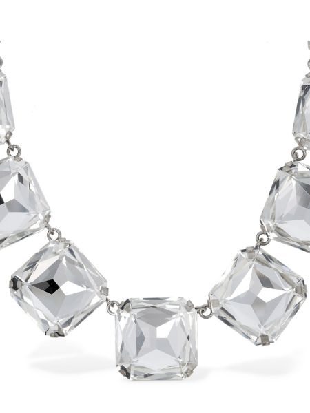 Ogrlica s kristalima s uzorkom srca Moschino srebrena