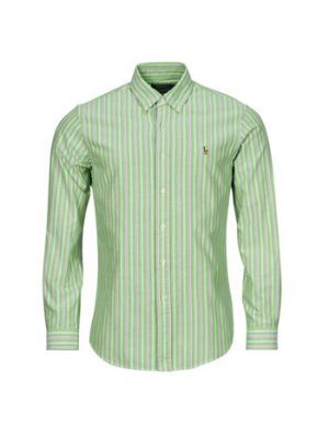 Koszula slim fit w paski z długim rękawem Polo Ralph Lauren zielona