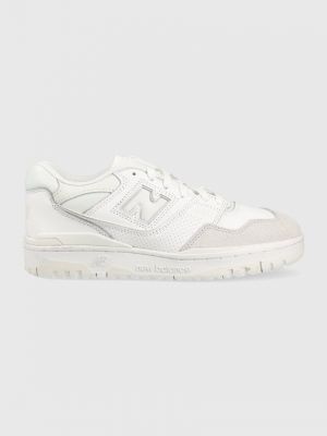 Bőr velúr sneakers New Balance - fehér