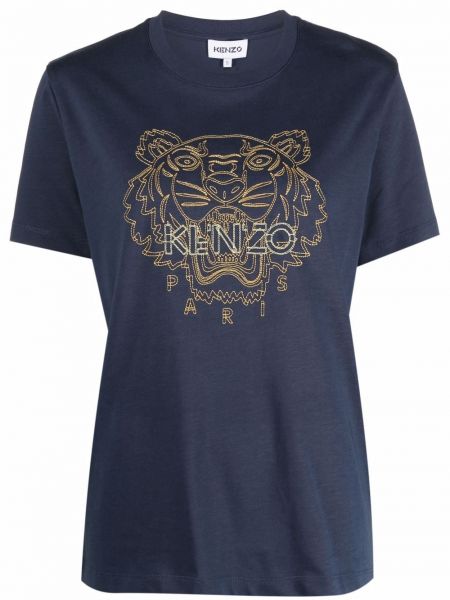 Camiseta con bordado Kenzo azul