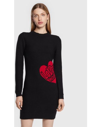 Robe en tricot en tricot à imprimé Love Moschino noir