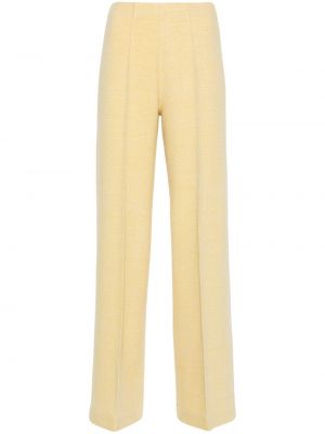 Μάλλινο παντελόνι σε φαρδιά γραμμή Bruno Manetti κίτρινο