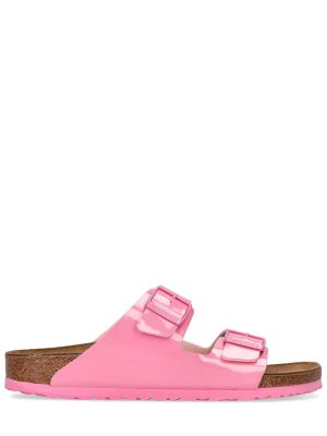 Lakované kožené sandály Birkenstock růžové