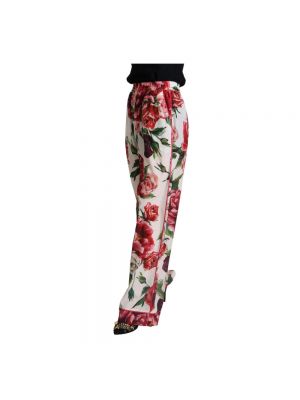 Spodnie w kwiatki Dolce And Gabbana białe
