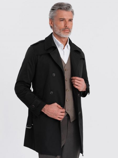 Kabát Ombre Clothing čierna