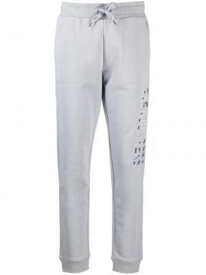 Bavlnené teplákové nohavice s výšivkou Parajumpers sivá
