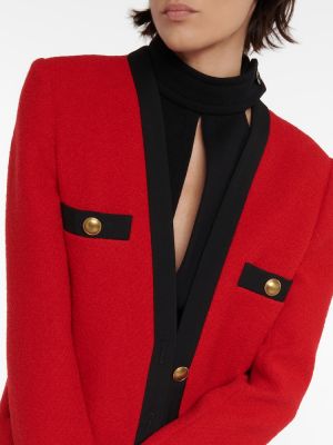 Vlnená bunda Saint Laurent červená