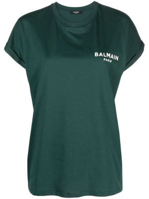 Bavlnené tričko Balmain zelená