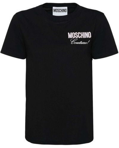 Бавовняна футболка Moschino, чорна
