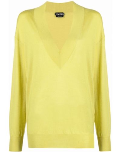 Пуловер с v-образно деколте Tom Ford жълто