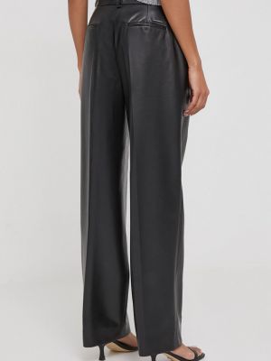 Kalhoty s vysokým pasem Calvin Klein černé
