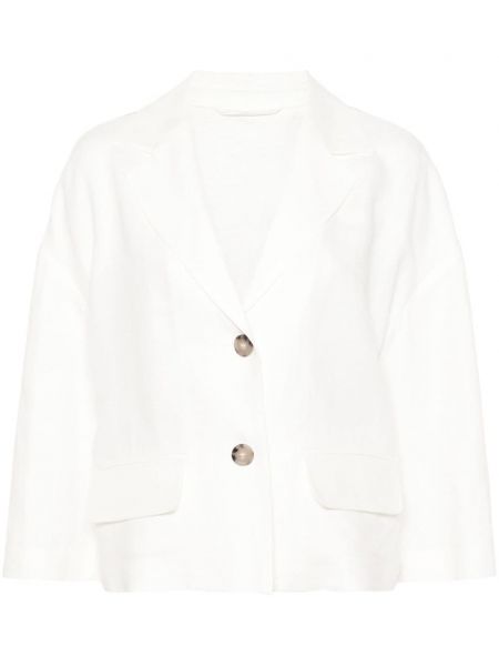 Leinen langer blazer Peserico weiß