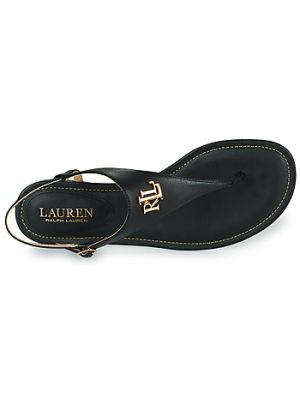 Sandały skórzane casual Lauren Ralph Lauren czarne