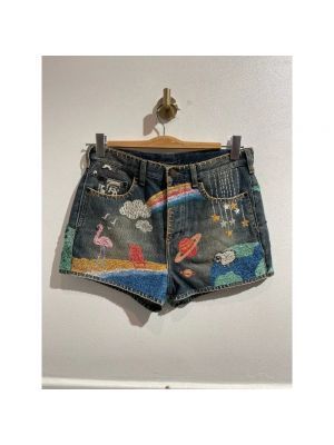 Pantalones cortos de algodón Saint Laurent Vintage azul