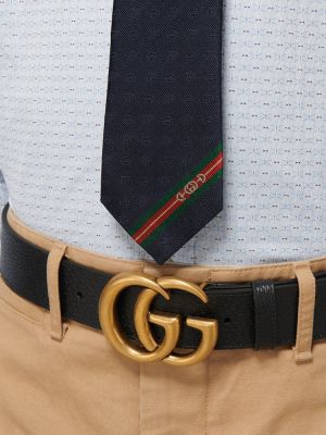 Svilena kravata iz žakarda Gucci modra