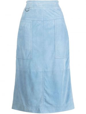 Semišové midi sukně Saks Potts modré