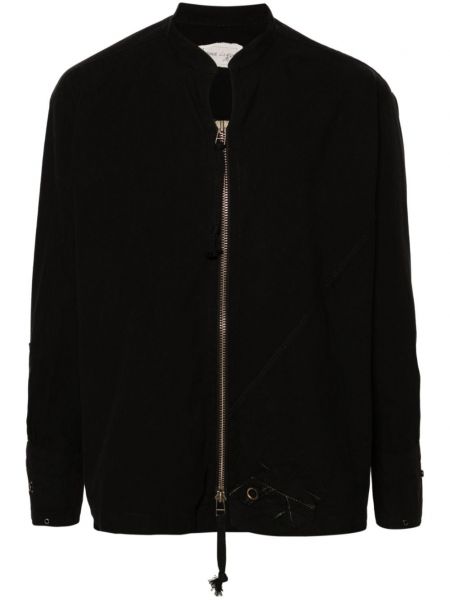 Bavlnená dlhá košeľa na zips Greg Lauren čierna