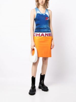 Tank top Chanel Pre-owned niebieski