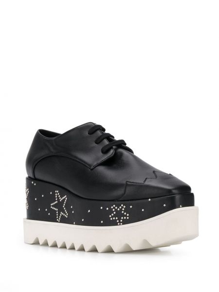 Zapatos oxford con plataforma de estrellas Stella Mccartney negro