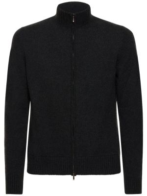 Кашмирен пуловер с цип Loro Piana черно