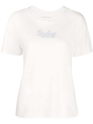 Памучна тениска с принт Musium Div. бяло