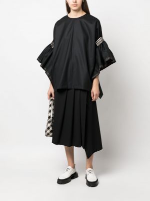 Bluzka z perełkami wełniana Junya Watanabe czarna